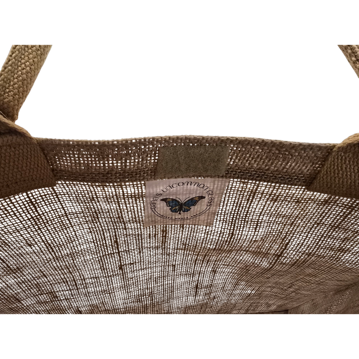 Little Black Dress Hand Painted and Embellished Jute Tote Bag