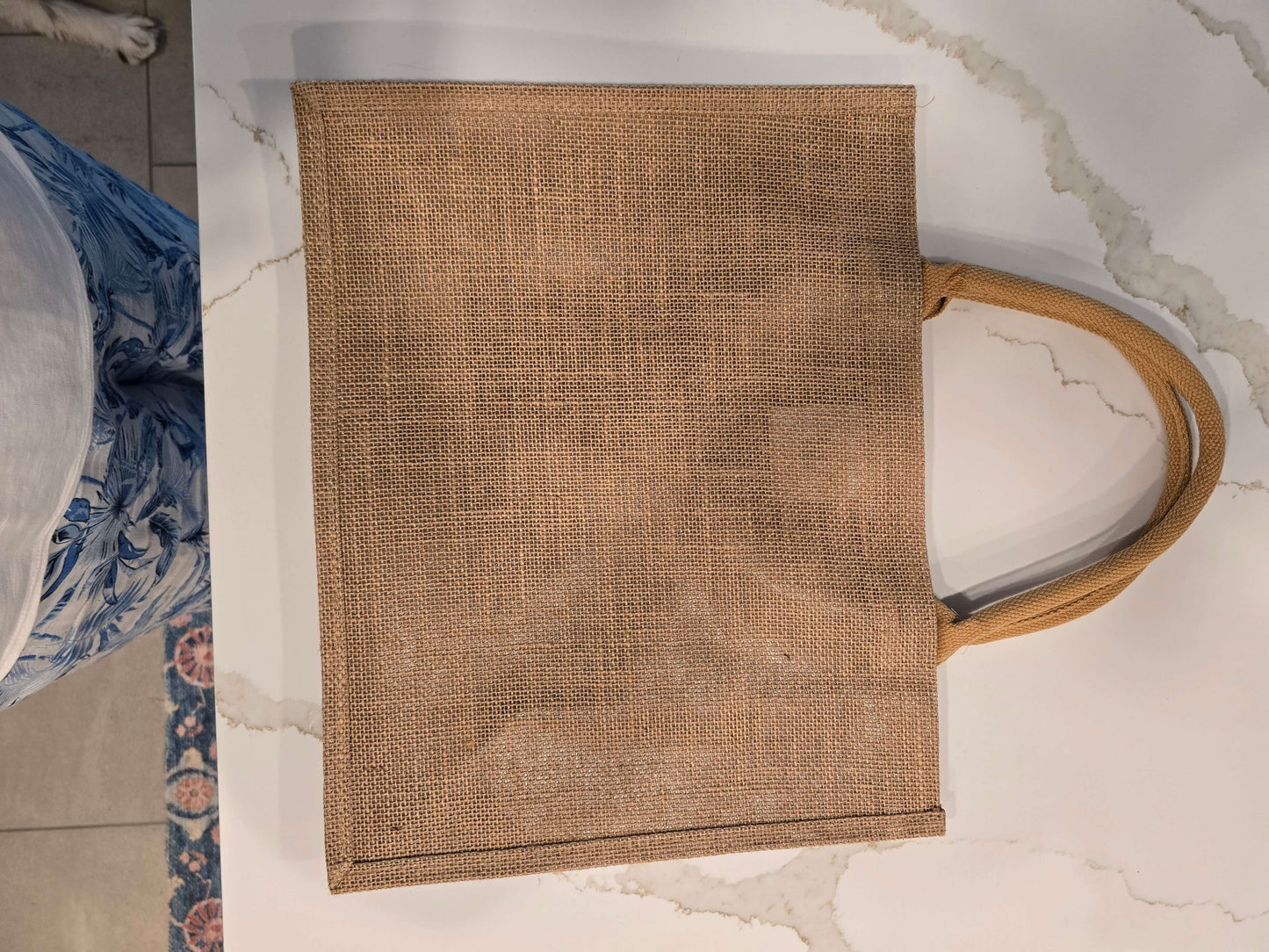 green sunflower tote bag, jute sunflower bag, eco-friendly floral market bag, hand painted sunflower tote