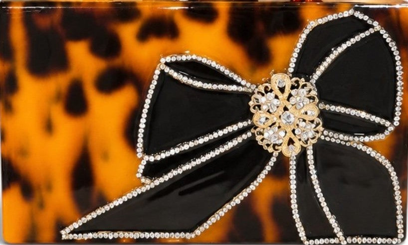 Tortoise Bow Hand-Painted Purse