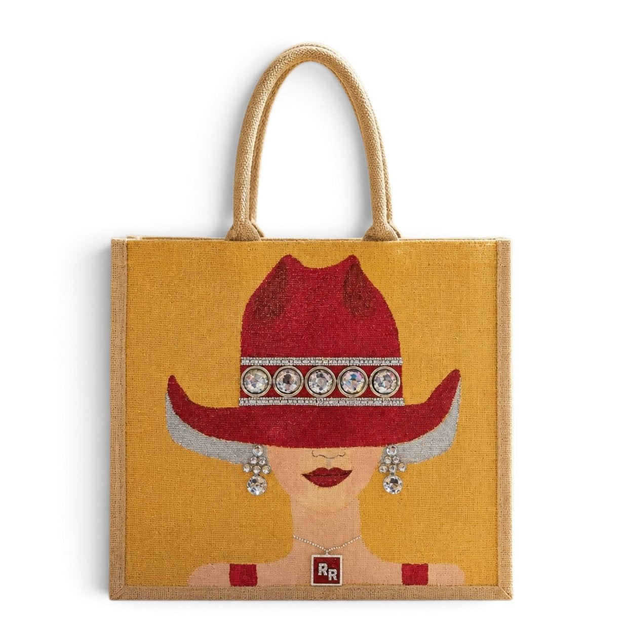 Hand-Painted Cardinal Gem Tote Bag