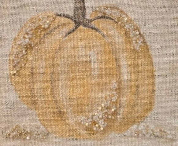 Hand-Painted Gold Pumpkin Tote Bag