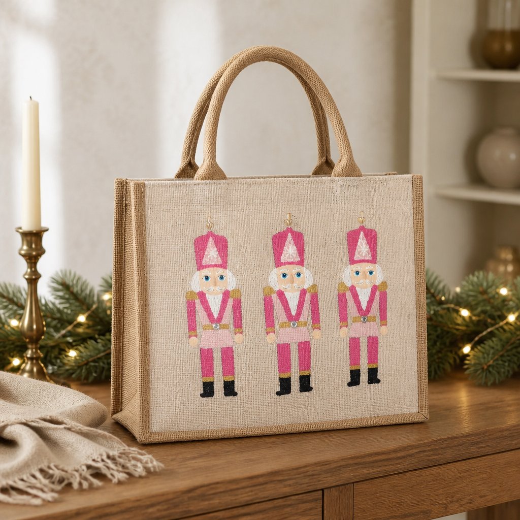 Hand-Painted Pink Nutcrackers Tote Bag