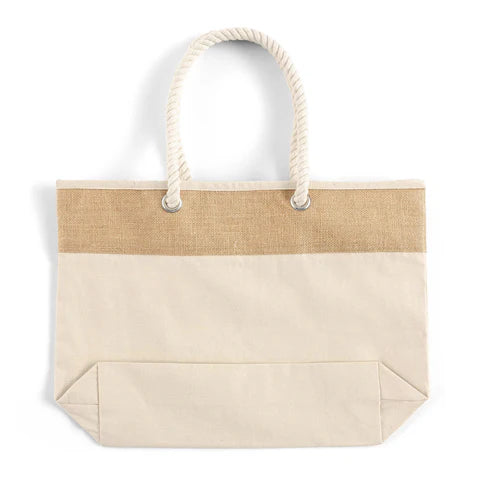 Hand-painted rope handle tote bag featuring a bright pink sunflower with bead embellishments.