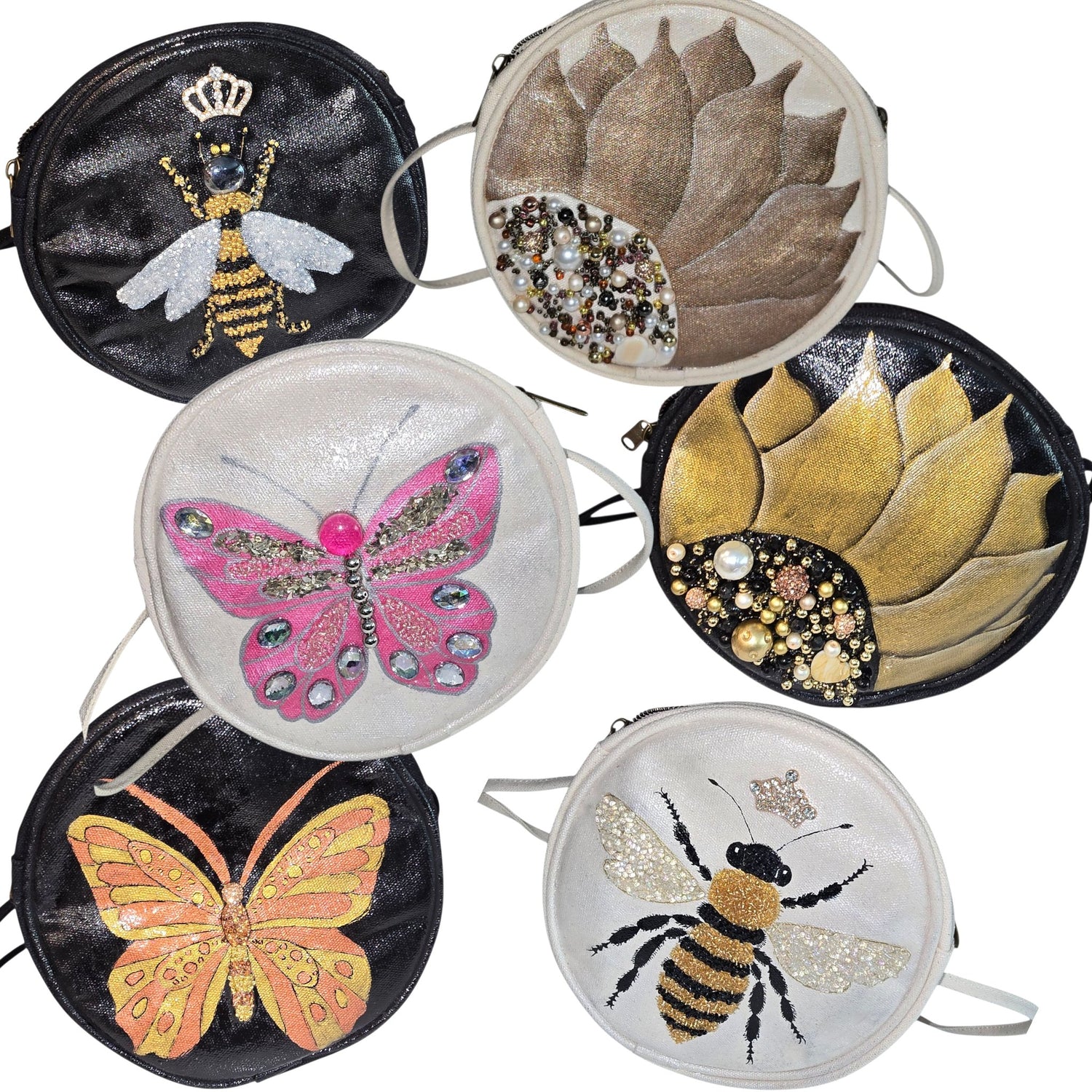 Collection image of a hand-painted crossbody purse, from Dana's Uncommon Glass