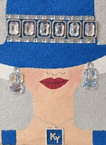 Hand-Painted Blue Grass Belle Tote Bag
