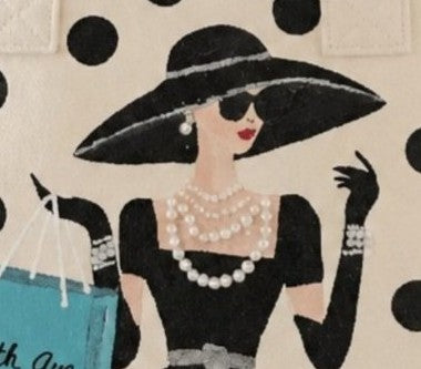 Hand-Painted 5th Avenue Shopper Fringed Tote Bag