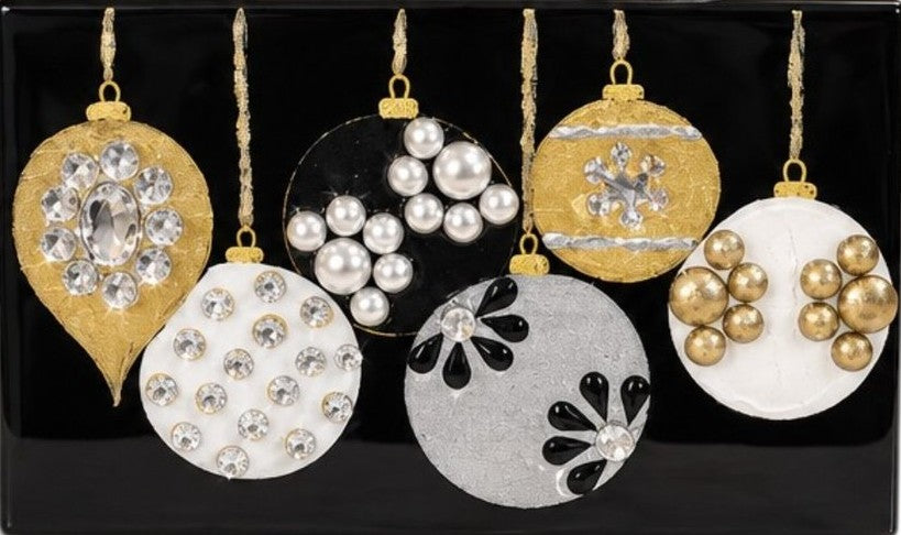 Black & Gold Ornaments Hand-Painted Purse