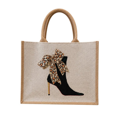 Hand-Painted Red Bottom Booties Tote Bag