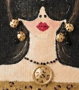 Hand-Painted Glam Sunglass Lady Jute Tote Bag