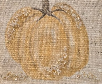 Hand-Painted Gold Pumpkin Tote Bag