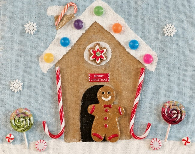 Hand-Painted Gingerbread House Tote Bag