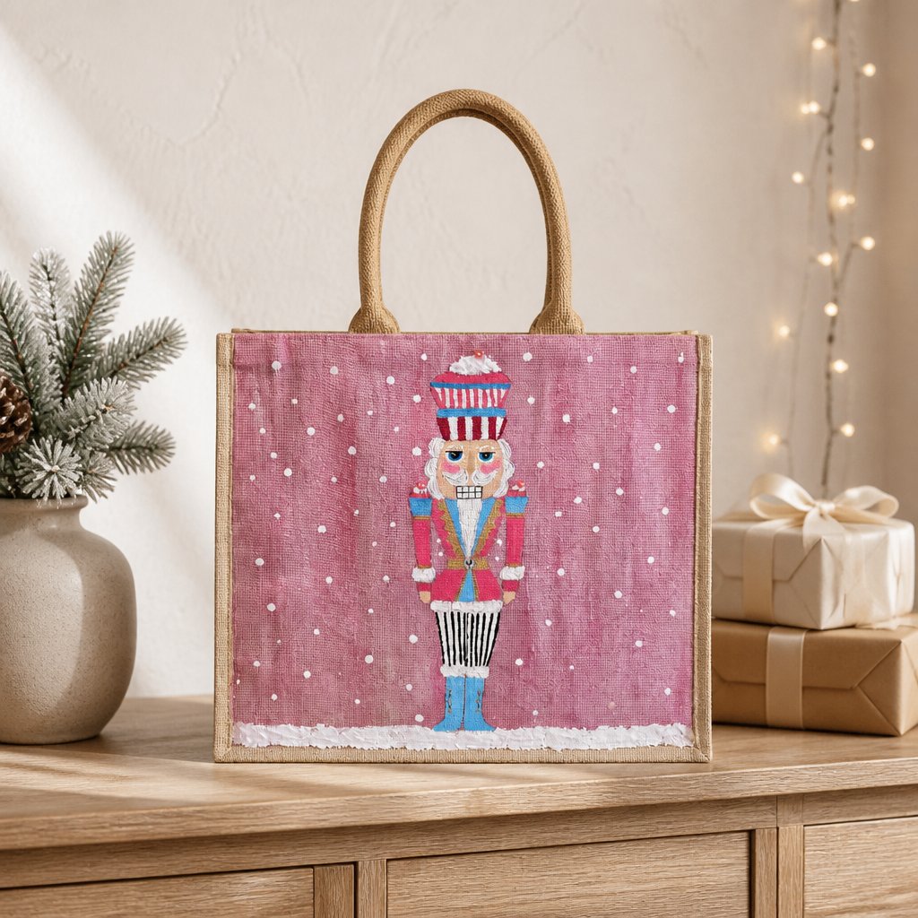 Hand-Painted Cupcake Nutcracker Tote Bag