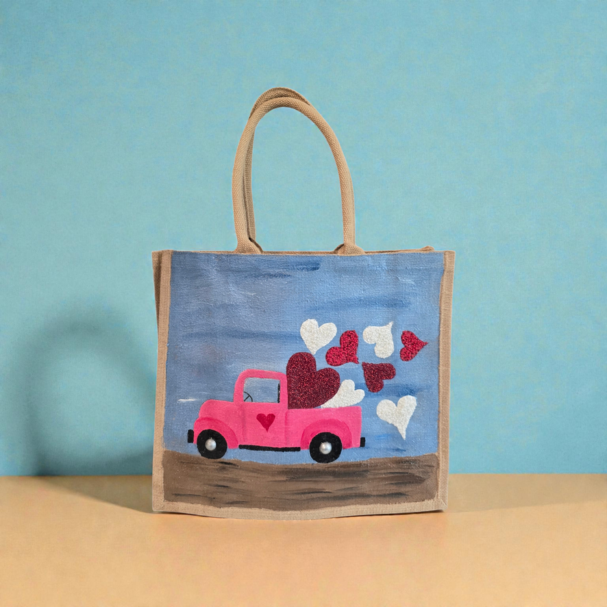 Hand Painted and embellished vintage truck with beads by Dana's Uncommon Glass