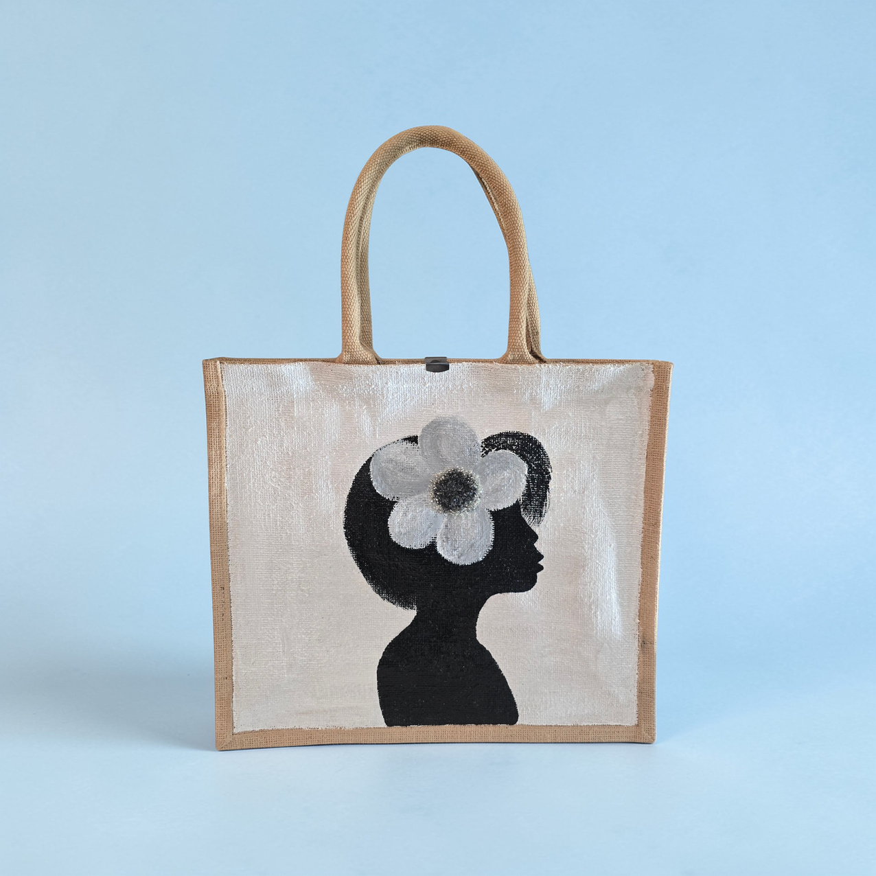 Magnolia Muse hand painted tote bag by Danas Uncommon Glass
