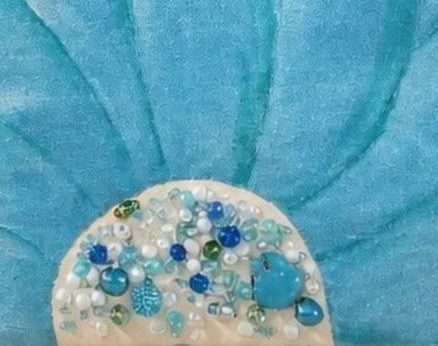 Hand-Painted Turquoise Sunflower Rope Handle Tote Bag
