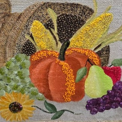 Hand-Painted Cornucopia Tote Bag