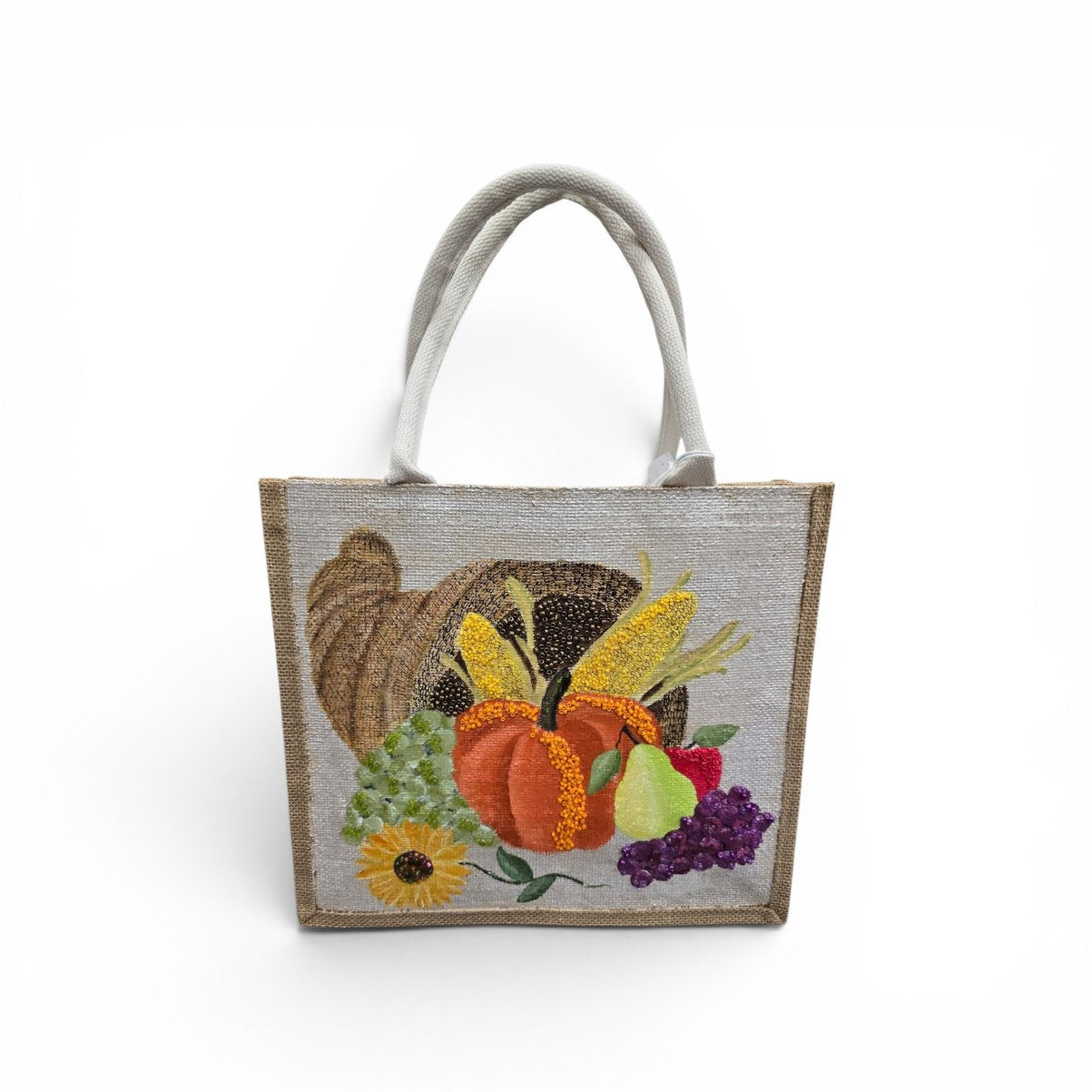 Hand-Painted Cornucopia Tote Bag