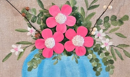 Hand-Painted Pumpkiin Flower Pot Tote Bag
