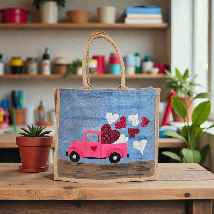 Hand Painted and embellished vintage truck with beads by Dana's Uncommon Glass