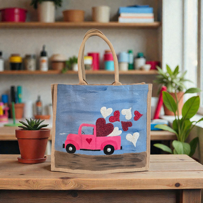 Hand Painted and embellished vintage truck with beads by Dana's Uncommon Glass