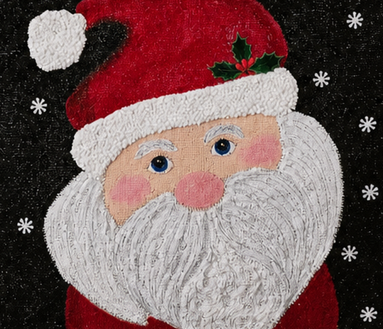Hand-Painted Classic Santa Tote Bag