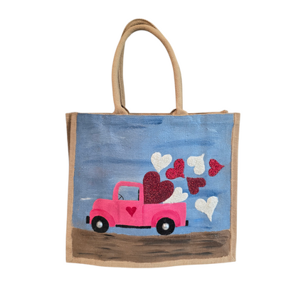 Hand Painted and embellished vintage truck with beads by Dana's Uncommon Glass