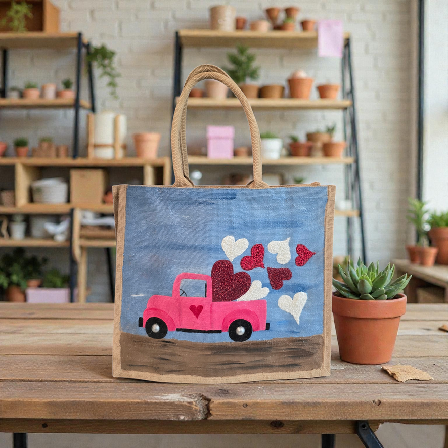 Hand Painted and embellished vintage truck with beads by Dana's Uncommon Glass