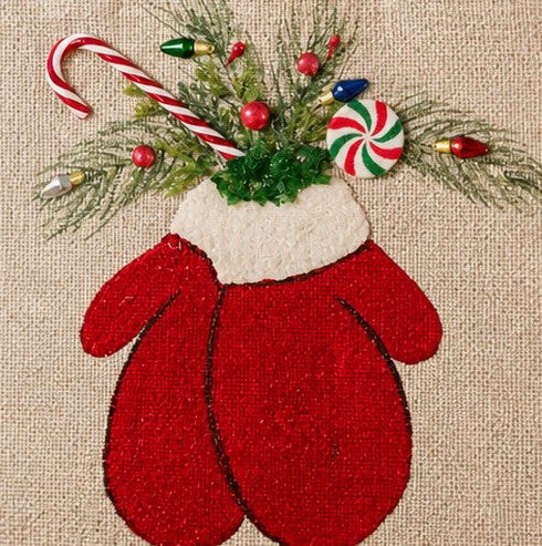 Hand-Painted Christmas Mittens Tote Bag