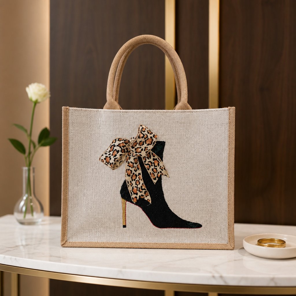 Hand-Painted Red Bottom Booties Tote Bag