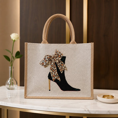 Hand-Painted Red Bottom Booties Tote Bag