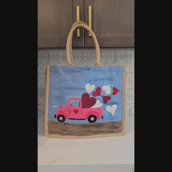 Hand Painted and embellished vintage truck with beads by Dana's Uncommon Glass