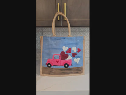 Hand Painted and embellished vintage truck with beads by Dana's Uncommon Glass