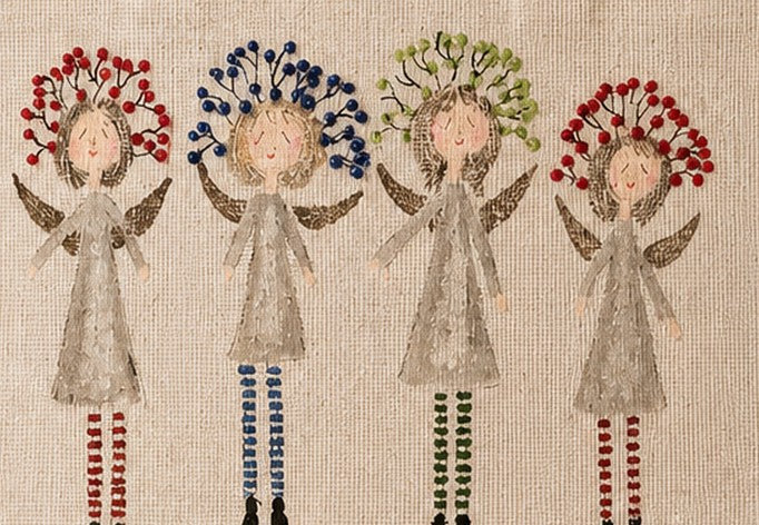 Hand-Painted Whimsical Angels Tote Bag