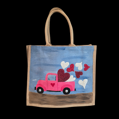 Hand Painted and embellished vintage truck with beads by Dana's Uncommon Glass